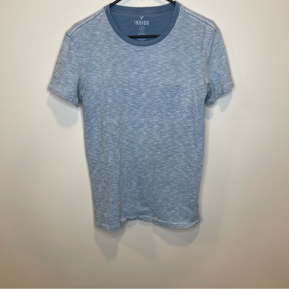 American Eagle Indigo Short Sleeve Blue Heather T Shirt